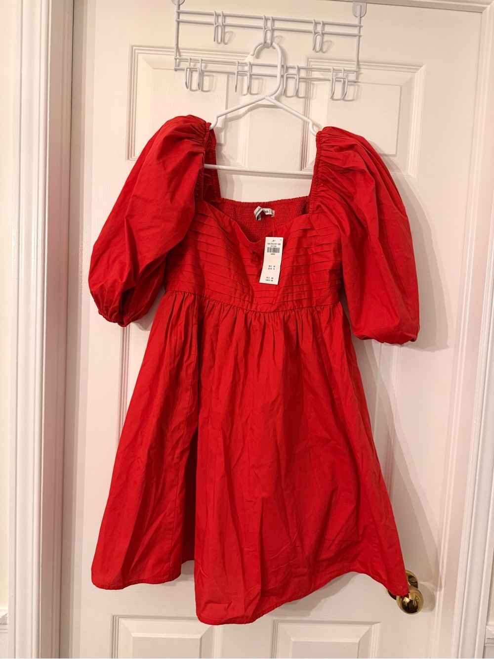 NWT Abercrombie & Fitch Emerson Poplin Puff Sleeve Mini Dress